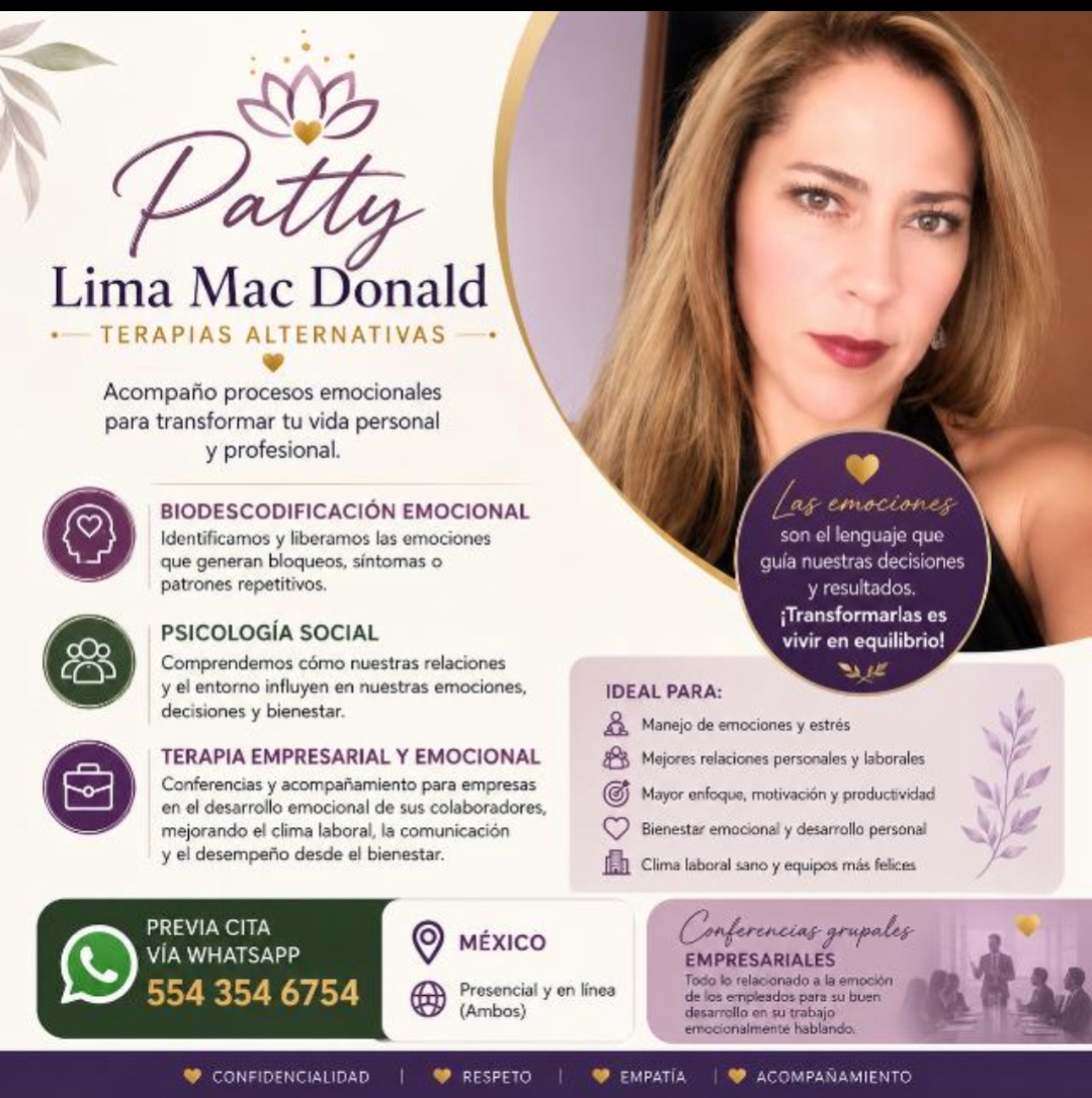 Información de Patty Lima MacDonald y Terapias Alternativas